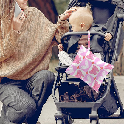 2Pcs Wet Bags, Wet Dry Bag Reusable for Swimsuit, Travel, Diapers, Beach, Dirty Yoga Gym Clothes, Toiletries, Makeup Bag, Waterproof Pink Bow Strawberry Print Birthday Christmas Gifts