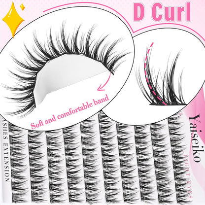 Wispy Lash DIY Natural C Curl Individual Eyelash Extensions 10-12mm Short Manga Clusters 120pcs