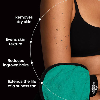 Dermasuri Deep Exfoliating Glove – Korean Exfoliating Body Scrubber for Shower, Buffs Dry & Dead Skin, Keratosis Pilaris Treatment, Body Scrub, Skin Exfoliator for Men & Women, Reusable Teal Mitt