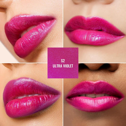 Oulac Moisture Pink Purple Lipstick - 2 in 1 Shimmer Lipstick & Lip Balm, Juicy & Glossy Finish, Long Lasting Hydrating, Smooth for Dry, Cracked and Chapped Lips, Vegan 2.2g/0.07oz (S02)