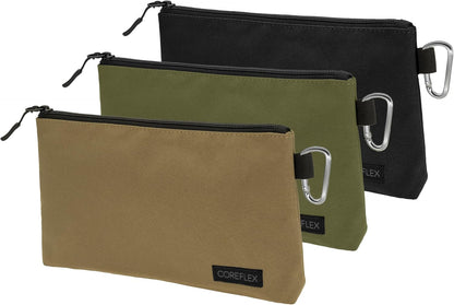 COREFLEX Premium Tool Pouch Zipper Bag, Small Tool Bag, Multipurpose Storage pouch, Heavy duty Flat Bottom Tool bag with YKK Zipper (3 pack Medium 10inch)