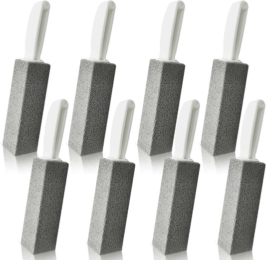 [8 Pack] Pumice Stone for Toilet Bowl Cleaning with Handle, Pumice Stone Toilet Cleaning Brush, Also Removes Limescale, Calcium Buildup and Hard Water Rings