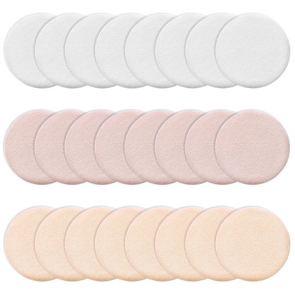 24Pcs Powder Puff Cotton Round Makeup Puff Pads with Strap Face Powder Puffs for Loose and Foundation Cosmetics Sponge Powder Puffs