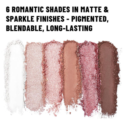 6 Colors Mini Eyeshadow Makeup Palette Blush-colored Neutral Tone Eye Shadow Matte & Shimmer Nude Make Up Pallet with Mirror Blendable Highly Pigmented Travel Size Gift Kit 03