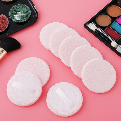 12PCS Makeup Powder Puffs Pink Cotton Powder Puffs Round Powder Puff for Makeup Face Powder Velour Puffs for Loose Powder Washable(pink