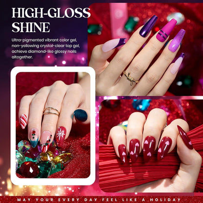 Beetles Halloween Gel Polish Set 39Pcs Red Burgundy Blue Green Nude Pink Purple Gel Nail Polish with Base Matte Glossy Top Coat for Manicure Lovers DIY at Home Gift for Women Enchanted Jewelry