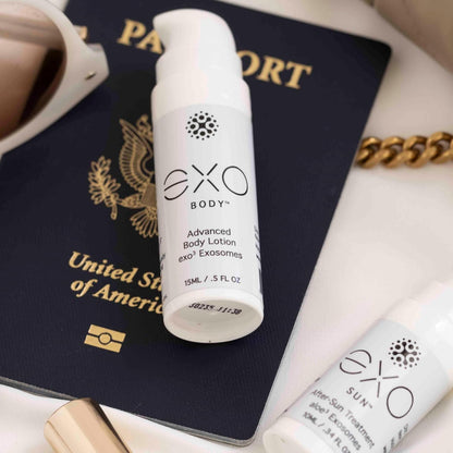 Exoceuticals EXO Travel Kit for Women | Unprecedented Hydration | Innovative Skin Care | 4 travel-sized bottles (1 EXO BODY™, 1 EXO SUN™, 2 EXO FACE®) | 35ML / 1.18 fl oz