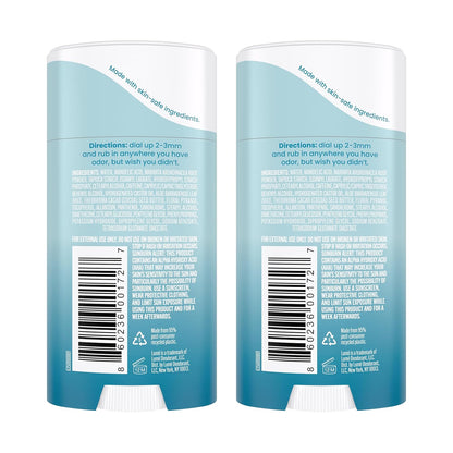 Lume Whole Body Deodorant - Invisible Cream Stick - 72 Hour Odor Control - Aluminum Free, Baking Soda Free, Skin Safe - 2.2 Ounce (Pack of 2) (Unscented)
