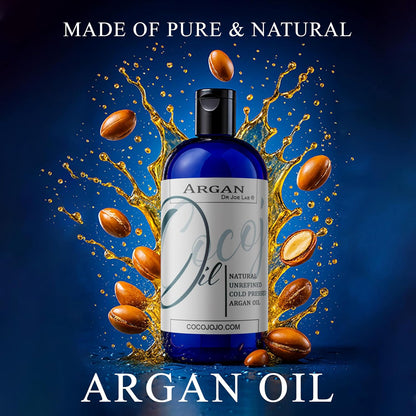cocojojo Argan Oil - Cold Pressed 8 oz Pure Natural Extra Virgin Unrefined Argan Moroccan Marrakesh Oil Moisturizer Hair Face Lips Body Scalp Skin