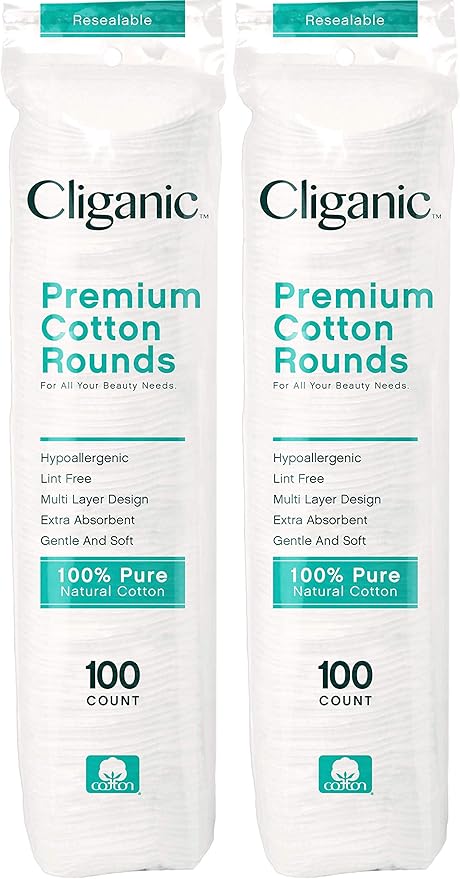 Cliganic premium cotton rounds for