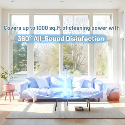 100W UV Sanitizer Light, Portable Ultraviolet Light with 3-Gear Timer and Remote Control, 110V, 99.99% UVC Ozone Free UV Lamp for Home, Office, Hotel, School