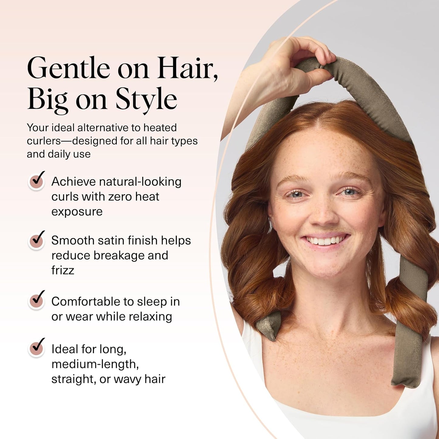 Kitsch Velvet XL Heatless Curling Set - Hair Curler for Heatless Curls Overnight - Flexi Rod & Hair Curlers to Sleep In, No Heat Damage Styling - With Two Velvet Bow Scrunchies - Eucalyptus