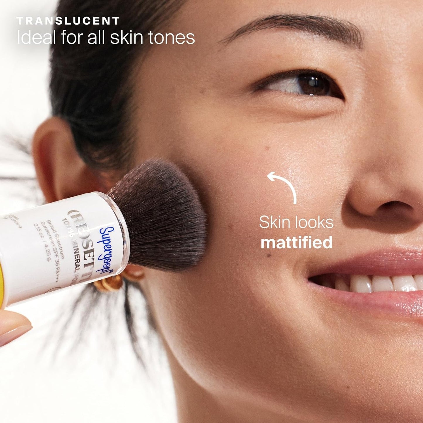 Supergoop! (Re)setting 100% Mineral Powder, Translucent - 0.15 oz - Makeup Setting Powder + Broad Spectrum SPF 35 PA+++ Sunscreen - With Ceramides, Olive Glycerides & Coated Silica Spheres