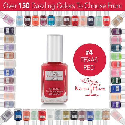 Karma Organic Natural Non toxic Nail polish - Vegan and Cruelty Free Nail Paint for Nail Art - Fast Drying Nail Polish for Women - Long Lasting Nail Polish (Texas Red)
