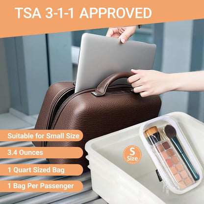 6 Pack Clear Hard Shell Zipper Case (2 Small, 2 Medium, 2 Large), See-Through Hard Plastic Organizer Pouches with Zipper for Travel, Toiletries, Makeup, Electronics & Pencils - Crush-Resistant Storage