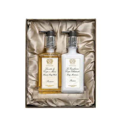Antica Farmacista Acrylic Bath & Body Gift Set - Includes Body Wash, Body Moisturizer & Acrylic Tray - Bath & Body Gift Set for Women - Prosecco