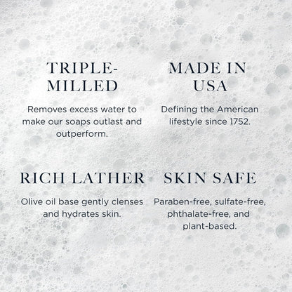 Caswell-Massey Natural Bar Soap Gift Set - Almond Scent - Triple-Milled Moisturizing Body Soap Bars for Men & Women, Plant-Based Formula for Soft Skin, Made in USA, 3 x 5.8 oz