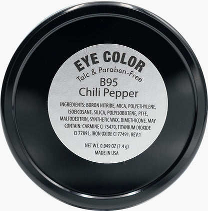 Chili Pepper Bright Red Orange Sparkling Glitter Pressed Powder Single Vegan Eyeshadow; Talc, Paraben & Cruelty Free