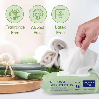 X Large Wet Wipes for Adults - 2 Packs of 56 [112 Count] Disposable Incontinence Wipes, 12" x 8" Adult Wipes for Elderly - Personal Body Wipes for Women and Men, Pre Moistened Adult Washcloths