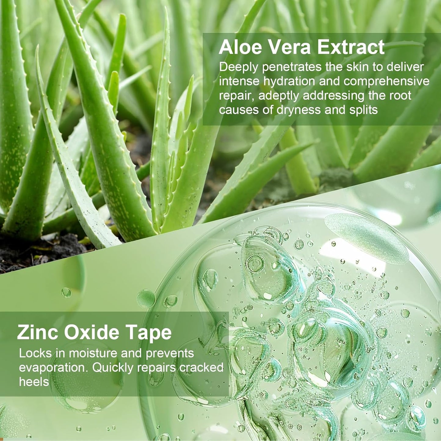 25PCS Aloe Vera Cracked Heel Treatment Patches, Cracked Heel Repair Bandage (Rectangular)