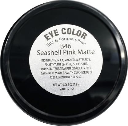 Seashell Light Pink Opaque Matte Pressed Powder Single Vegan Eyeshadow; Talc, Paraben & Cruelty Free