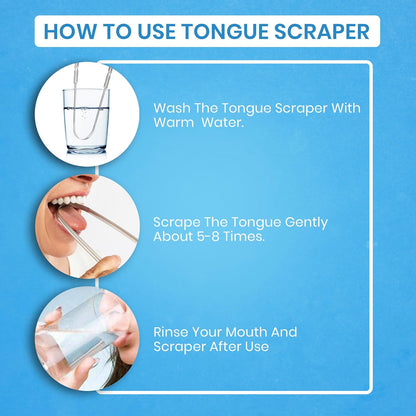 Tongue Scraper for Adults by HOKIN (1Pc Oral Care Pack) Stainless Steel Tongue Cleaners Reduce Bad Breath 100% Metal Tough Scrapers Men and Women Hygiene