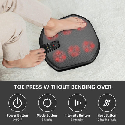 COMFIER Shiatsu Foot Massager with Heat, Heated Elecric Keading Feet Massager Machine, Heat Function,Foot Massage for Neuropathy,Plantar Fasciitis, Ideal Gift for Women/Men/Mom/Dad