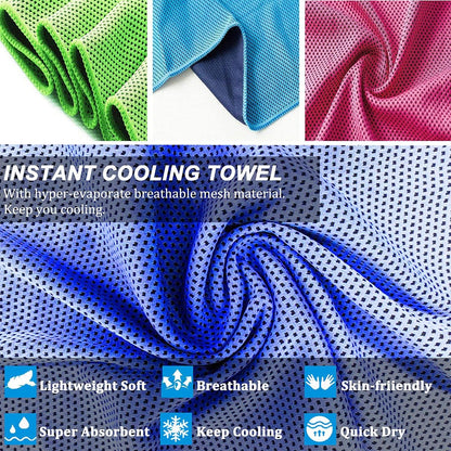 YQXCC Cooling Towels | 4 Pack 40"x12" | Cool for Neck | Microfiber Soft Breathable Chilly | for Sports, Yoga, Golf, Gym, Camping, Running, Workout & More Activities