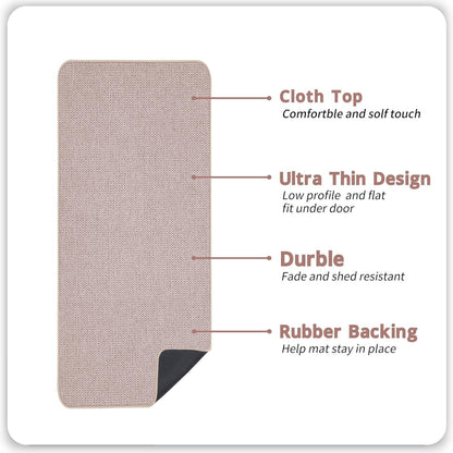 Bath Mat,Ultra Thin Bathroom Runner Rugs,Large Bath Mats for Bathroom,Quick Dry,Non-Slip,Machine Washable,Low Pile,Bath Rug,Shower Outside,Sink,Home Decor Accessories.Beige,1'5"x4'11"（17x59inch）
