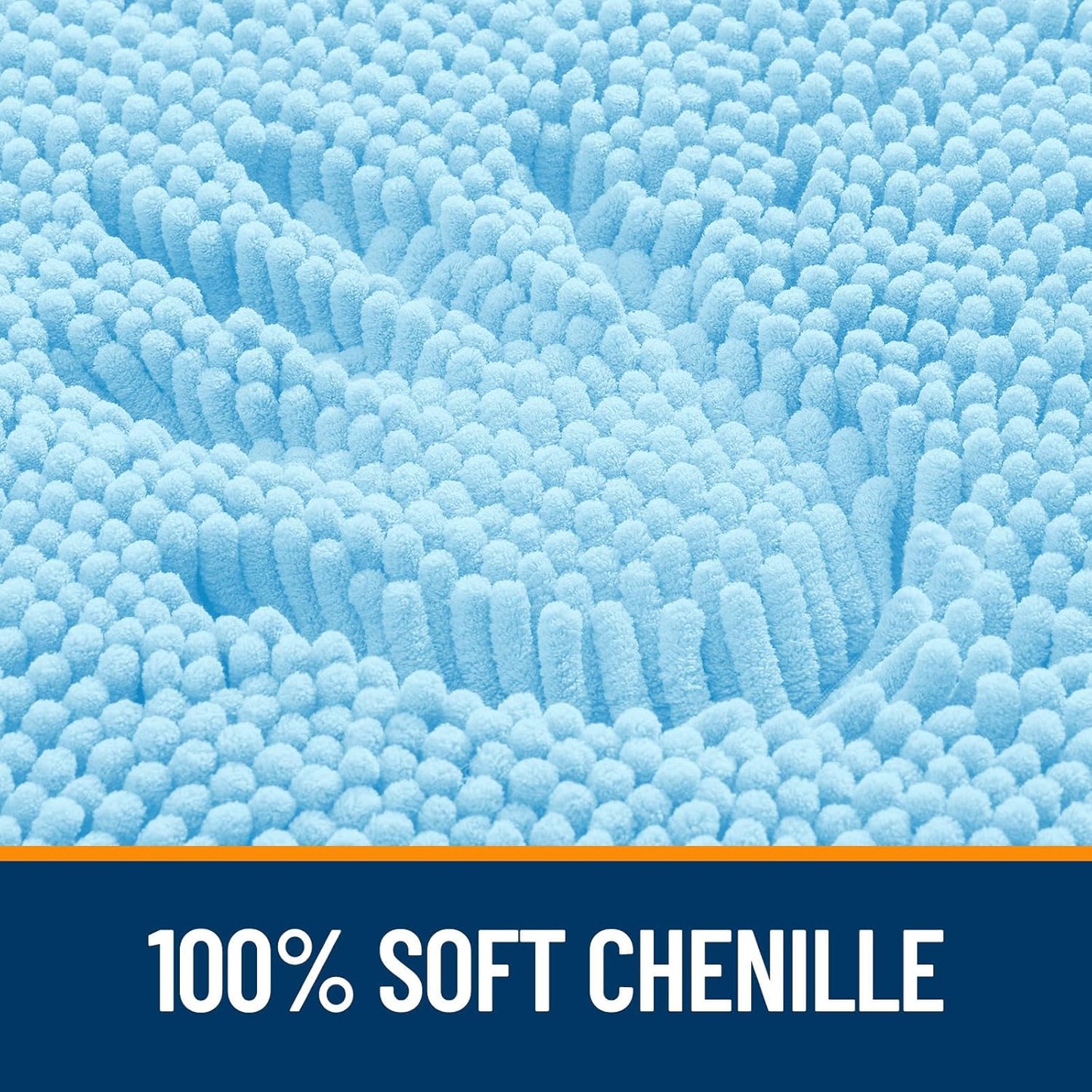 OLANLY Bathroom Rugs 59x24, Extra Soft Absorbent Chenille Bath Rugs, Rubber Backing Quick Dry, Machine Washable Bath Mats for Bathroom Floor, Tub and Shower, Home Decor Accessories, Sky Blue