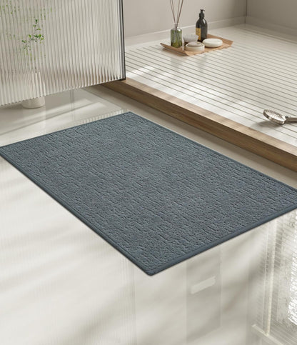 chakme Bathroom Rugs Mat 24x17, Ultra Thin Non Slip Bath Mat Small Quick Dry Absorbent Bath Mat for Bathroom Floor, (Light Blue, 24"x17")