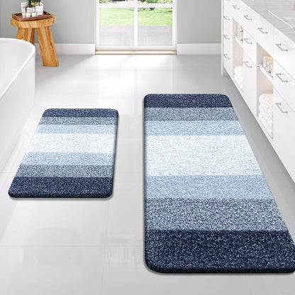 OLANLY Bathroom Runner Rugs 70x24, Extra Soft Absorbent Microfiber Bath Rugs, Rubber Backing, Quick Dry, Washable Bath Mats for Bathroom Floor, Tub and Shower, Home Decor Accessories, Navy Blue