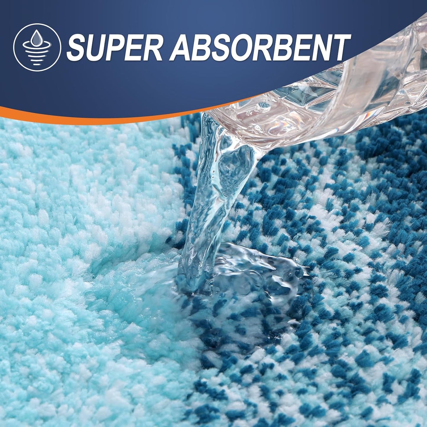 OLANLY Bathroom Runner Rugs 47x20, Extra Soft Absorbent Microfiber Bath Rugs, Rubber Backing, Quick Dry, Washable Bath Mats for Bathroom Floor, Tub and Shower, Home Decor Accessories, Peacock Blue