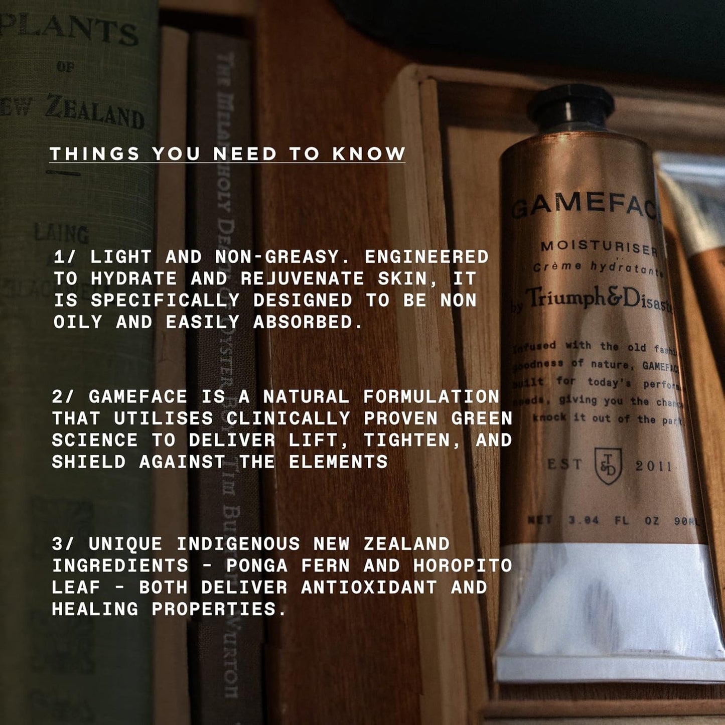 TRIUMPH & DISASTER | Gameface Moisturiser Tube | Hydrating Facial Moisturizer - Lightweight, Non-Greasy Facial Lotion for Men, 3.04 oz