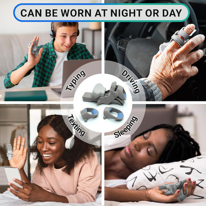 Finger Straightener | PIP Extension Orthosis/Splint For Bent Fingers, PIP Flexion Contractures | Adjustable Joint Stretcher Device | Made in USA | Red/Small