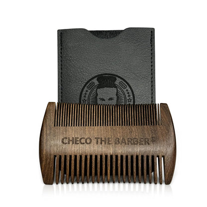 Beard Comb for Men, Natural Sandalwood Dual Action Fine Tooth Comb, Handmade Premium Wood, Fine and Coarse Teeth, Perfect for Balms and Oils
