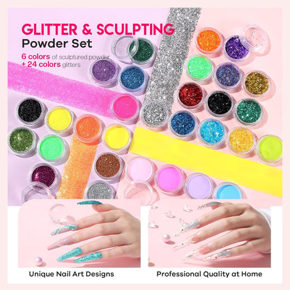 Acrylic Nail Kit for Beginners: Professional Acrylic Nail Kit Set with Everything Drill Powder Nail Art Starter Tech Kit at Home Salon Gift