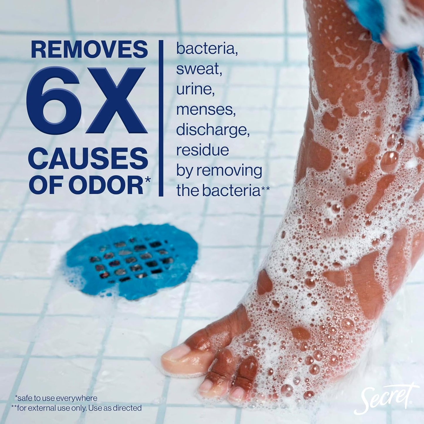 Secret Feminine Wash, 24 HR Deodorizing Feminine Body Wash for Women, Removes 6x Causes of Odor, PH Balanced, Safe to Use Everywhere, Lilac & Waterlily Scent, 8.0 oz