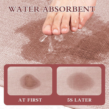 chakme Bathroom Rugs Mat 47x17, Ultra Thin Non Slip Bath Mat Runner Quick Dry Absorbent Bath Mat for Bathroom Floor, (Pink, 47"x17")