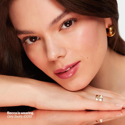 REVLON Super Lustrous Glass Shine Balm Gift Set, 3-Piece, Lipstick Multipack, Hydrating Tinted, Sheer Glossy Finish, 003 Honey Shine, 008 Rum Raisin, 006 Girly Swirly