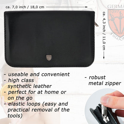 3 Swords Germany - brand quality 10 piece manicure pedicure grooming kit set for professional finger & toe nail care scissors clipper fashion leather case in gift box, Made by 3 Swords (00286)