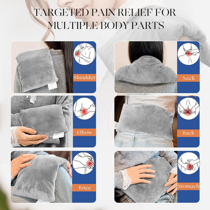 Microwavable Heating Pad with Washable Cover 13x7 Inch Flaxseed Microwave Hot Pack, Lavender Scent, Moist Warm Compress for Relaxation, Non-Electric & Portable