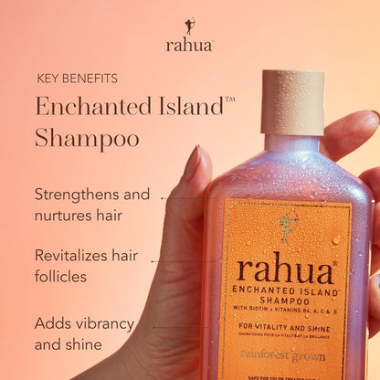 Rahua Enchanted Island Hair Shampoo with Biotin, 9.3 Fl Oz, Supports Strength, Hair Growth & Shine for All Hair Types, Vitamin C, E, A & B6, Coconut Guava Scent, Nourishing Hair Care for Men and Women