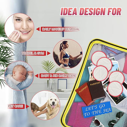 Reusable cotton rounds,14 pieces dual