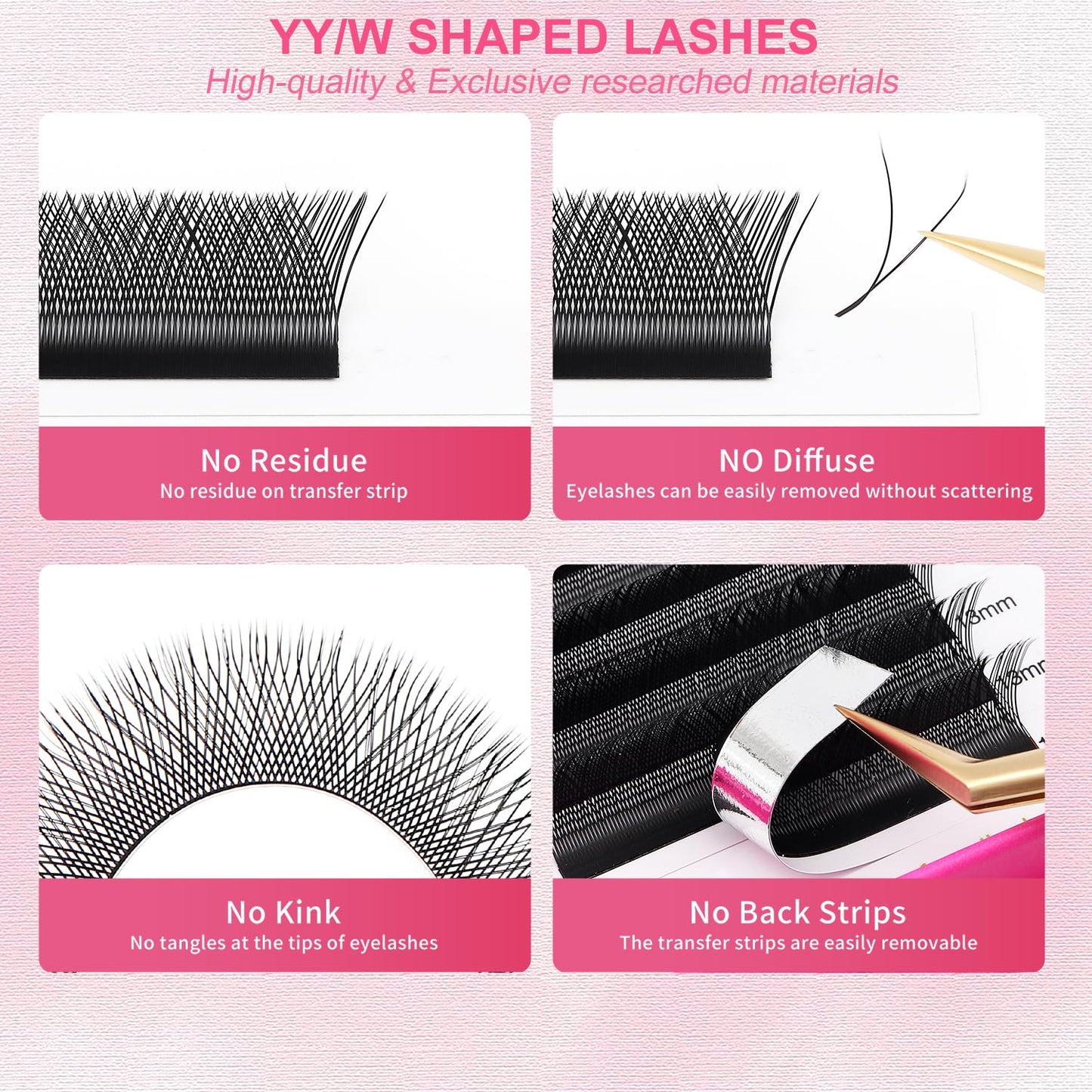 Lash Extensions YY Eyelash Extensions 0.07mm Thickness D Curl Lashes Mix 8-15mm YY Lashes Soft Lash Trays Pestañas Pelo a Pelo Natural Matte black False Eyelashes Individual Lashes(YY-0.07-D,8-15mm)