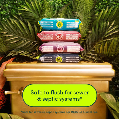 Goodwipes Flushable Butt Wipes Made with Vitamin E & Aloe - Soft & Gentle Wet Wipe Dispenser for Home Use, Septic & Sewer Safe - Largest Adult Toilet Towelettes - Shea Coco, 60 Count (Pack of 8)