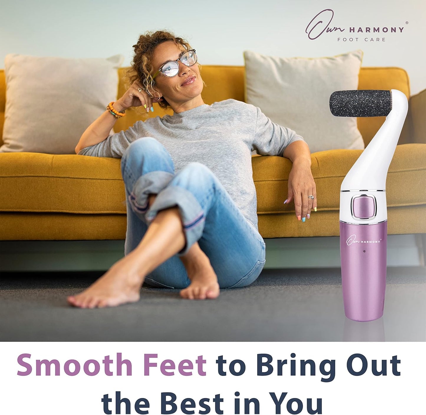 Electric Callus Remover for Feet: Professional Foot Care for Women by Own Harmony - Rechargeable Pedicure Tools - Electronic Foot File Pedi Sander - Best for Hard, Dry, Dead, Cracked Skin (3 Rollers)