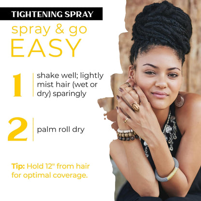 Dollylocks Tightening Spray – The Original Dreadlock Tightening & Residue-Free Loc Spray, Plant-Based, Vegan & pH-Balanced (Free Scent, 8oz)