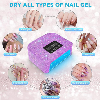 Cordless uv nail lamp, rechargeable
