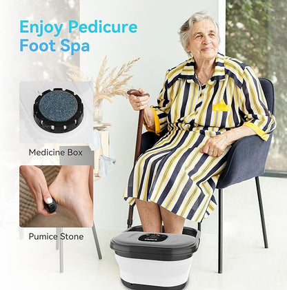 Foot spa bath massager with